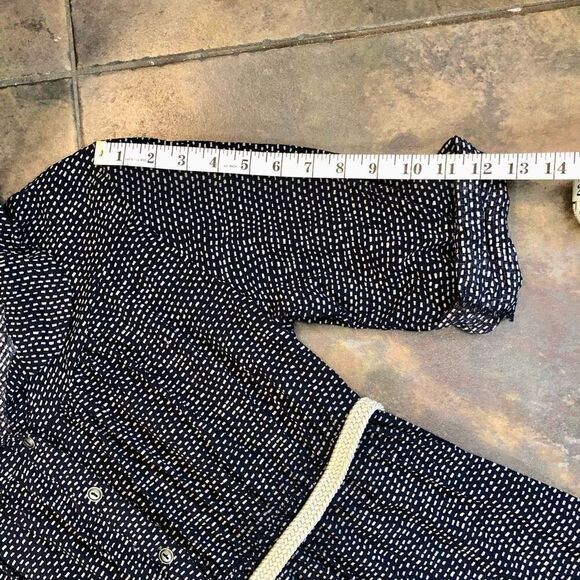 Motherhood Maternity Navy with White Dots Collar and Belt Dress - Picture 6 of 14